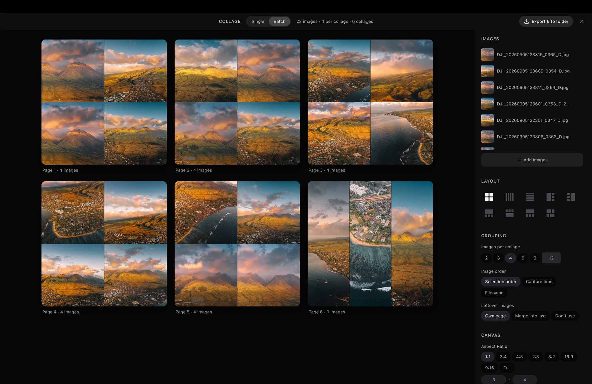 AfterFrame collage editor in English